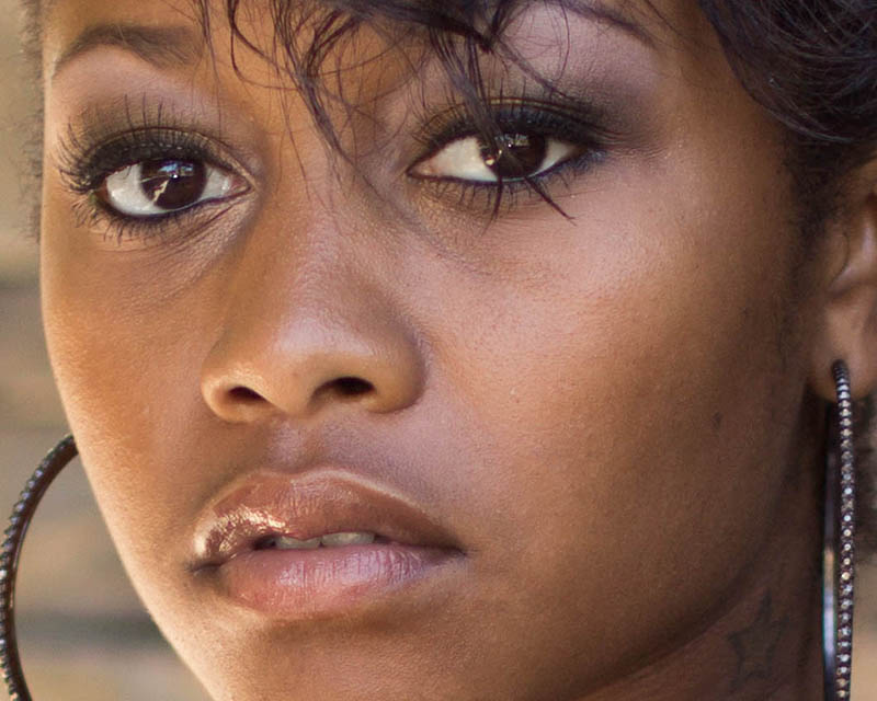 black woman posing for closeup face portrait north of Jacksonville